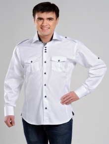 белая рубашка на выпуск с погонами